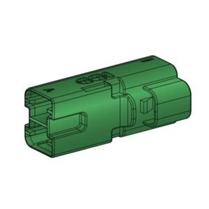 Power Connector, male holder polarized, 2way, green