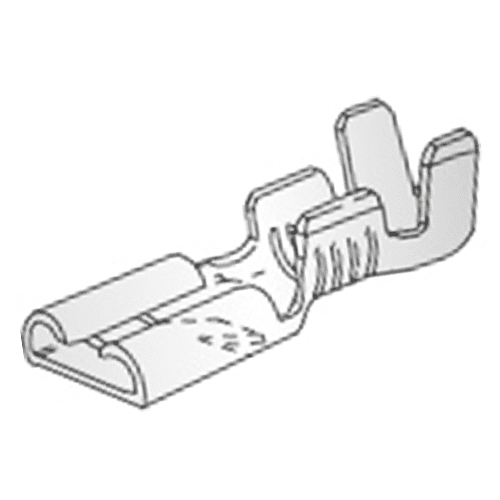 Blade Receptacle, 6.3 mm, with detent, brass tin-plated