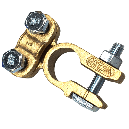 Battery Clamp "-", cast brass, screw terminal for 25-50mm²