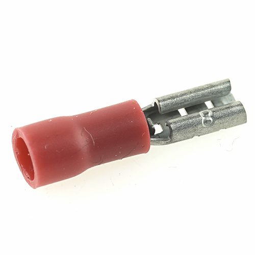 Flachsteckhülse 2,8x0,8mm, schaftisoliert rot, 0,25-1mm²