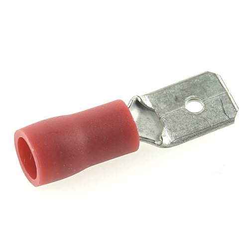Flachstecker 6,3mm, schaftisoliert rot, 0,25-1mm²