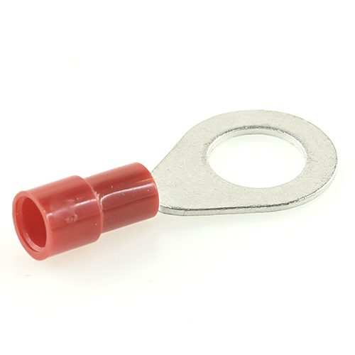ring cable lug, Ø 8.4mm, insulated shaft, 0.25-1mm², red