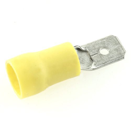 Flachstecker 6,3mm, schaftisoliert, gelb, 2,5-6mm²