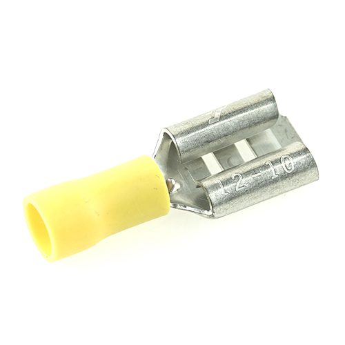 flat push-on receptacle 9.5mm, insulated shaft, 4-6mm², yellow