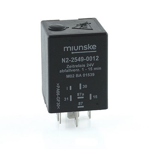 Switch-off Delayed Timer Relay 24V, 1...15min adjustable, dry contact, retriggerable