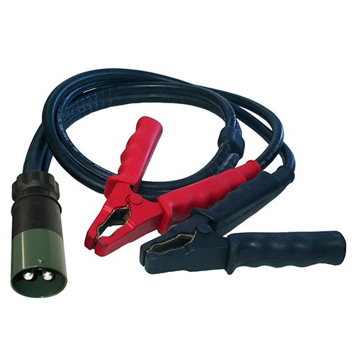 2-pole Military Connector, 24V, VG 96 917, jump lead, 35mm² wires, length 3.5m, plug black, pinces black and red