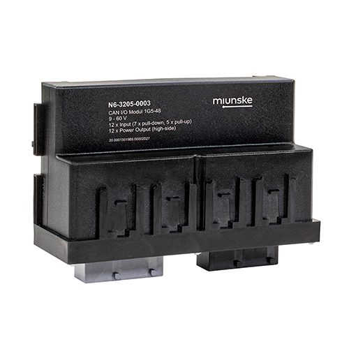CAN I/O-Module 1G5-48, 9-60V, 12 x Input (7 x pull-down, 5 x pull-up), 12 x Power Output (high-side), plastic cover screwed