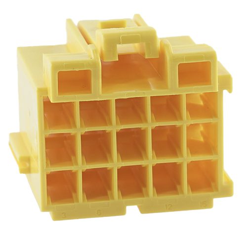 junior power timer housing, 15-pole (3x5), yellow