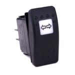 off<on Taster, 24V/15A, Contura II, ohne Lampe/LED, quadratische Linse weiß, Symbol „Blinker“