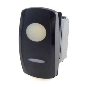 on-on Schalter 24V/15A, Contura V, LED 1 grün hell, LED 2 grün hell, schmale und ovale Linse weiß
