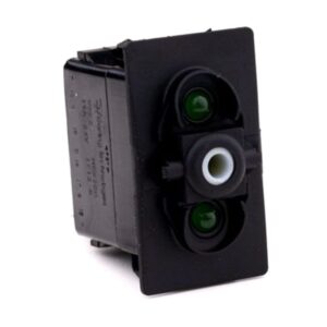 on>off<on Taster, 24V/15A, für Contura II,  III, IV, V, LED 1 grün hell, LED 2 grün hell