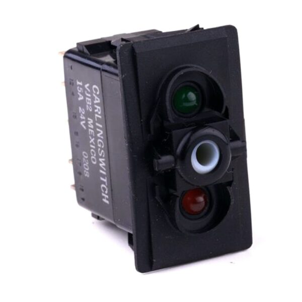 on-off-on Doppelschalter, 24V/15A, für Contura II,III,IV,V, LED 1 grün hell, LED 2 rot hell