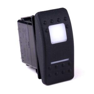 on>off<on Doppeltaster, 24V/20A, Contura II, LED 1 grün hell, LED 2 rot hell, quadratische und schmale Linse weiß, ohne Symbol