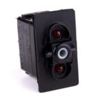 on>off<on Double Momentary Switch, 12V/20A, for Contura II,III,IV,V, LED 1 red, LED 2 red, with panel seal