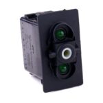on>off<on Doppeltaster, 12V/20A, für Contura II,III,IV,V, LED 1 grün hell, LED 2 grün hell