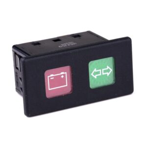 Kontrollleuchte 12V, 2 x Glühlampen, Linse rot/grün, Symbol "Batterie/Blinken"