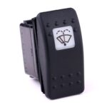 on-on<2on Doppelschalter/Taster, 12V/20A, Contura II, LED 1 grün hell, quadratische Linse weiß, Symbol 