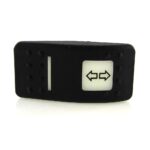 Wippe Contura II, schwarz, quadratische und schmale Linse weiß, Symbol „Blinker“
