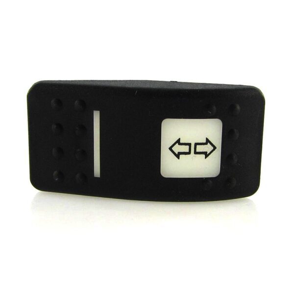 Wippe Contura II, schwarz, quadratische und schmale Linse weiß, Symbol "Blinker"