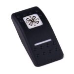 Actuator Contura II, black, square lens and bar lens white, symbol “blower fast”