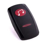 Actuator Contura V, black, oval lens and bar lens red, symbol “music”