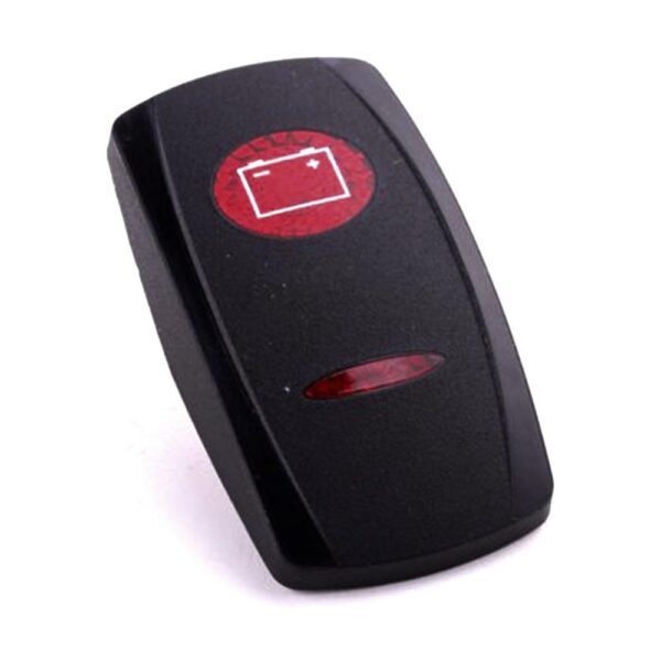 Wippe Contura V, schwarz ovale und schmale Linse rot, Symbol "Batterie"