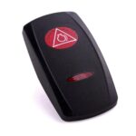 Actuator Contura V, black, oval lens and bar lens red, symbol “emergency start”