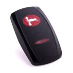 Wippe Contura V, ovale und schmale Linse rot, Symbol „Trimmklappe“