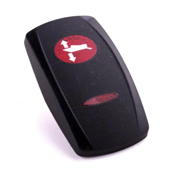 Wippe Contura V, ovale und schmale Linse rot, Symbol "Trimmklappe"