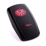 Actuator Contura V, black, oval and bar lens red, symbol “interior light”