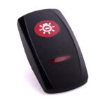 Wippe Contura V, schwarz, ovale und schmale Linse rot, Symbol „running lights“