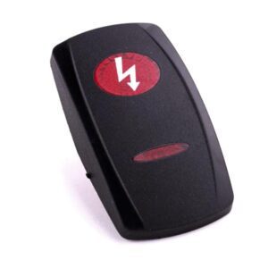 Wippe Contura V, schwarz, ovale und schmale Linse rot, Symbol "Blitz"
