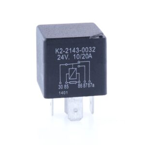 Mini-Relais 24V, 10/20A, Wechsler, mit Widerstand, vergossen