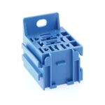 Mini Relay Socket with bracket and extension, 5×6.3mm+4×2.8mm, blue (similar to RAL 5015)