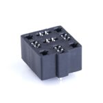 Mini-Relais-Sockel, 5-polig, 5x 6,3mm, PFT, schwarz