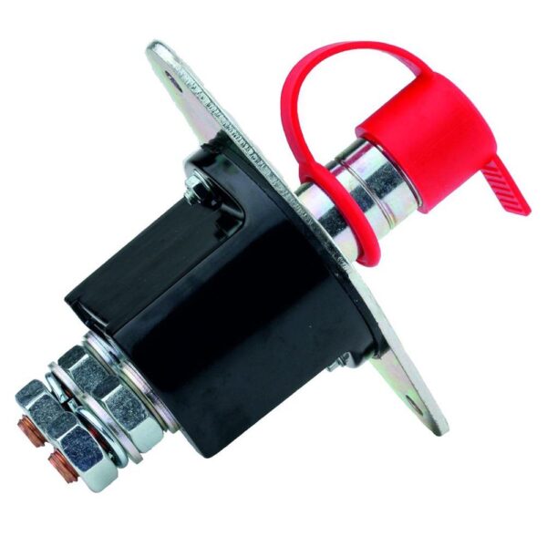 Battery Disconnect Switch, 250A/24V, (2500A/5sec), housing and grip of metal, flange elongate, shaft- Ø22mm, hole distance 100mm