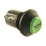 Drucktaster, 12V/20A, 24V/10A, Schaltknopf grün, Symbol „Hupe“